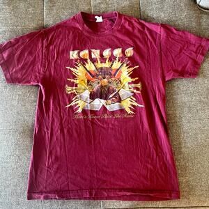 Vintage Alstyle concert Tee Kansas music band burgundy s/l shirt 1974 printed